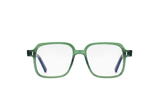 Retro square optical glasses with blue-light protection available at the Maison Mata Sanur boutique in Bali.