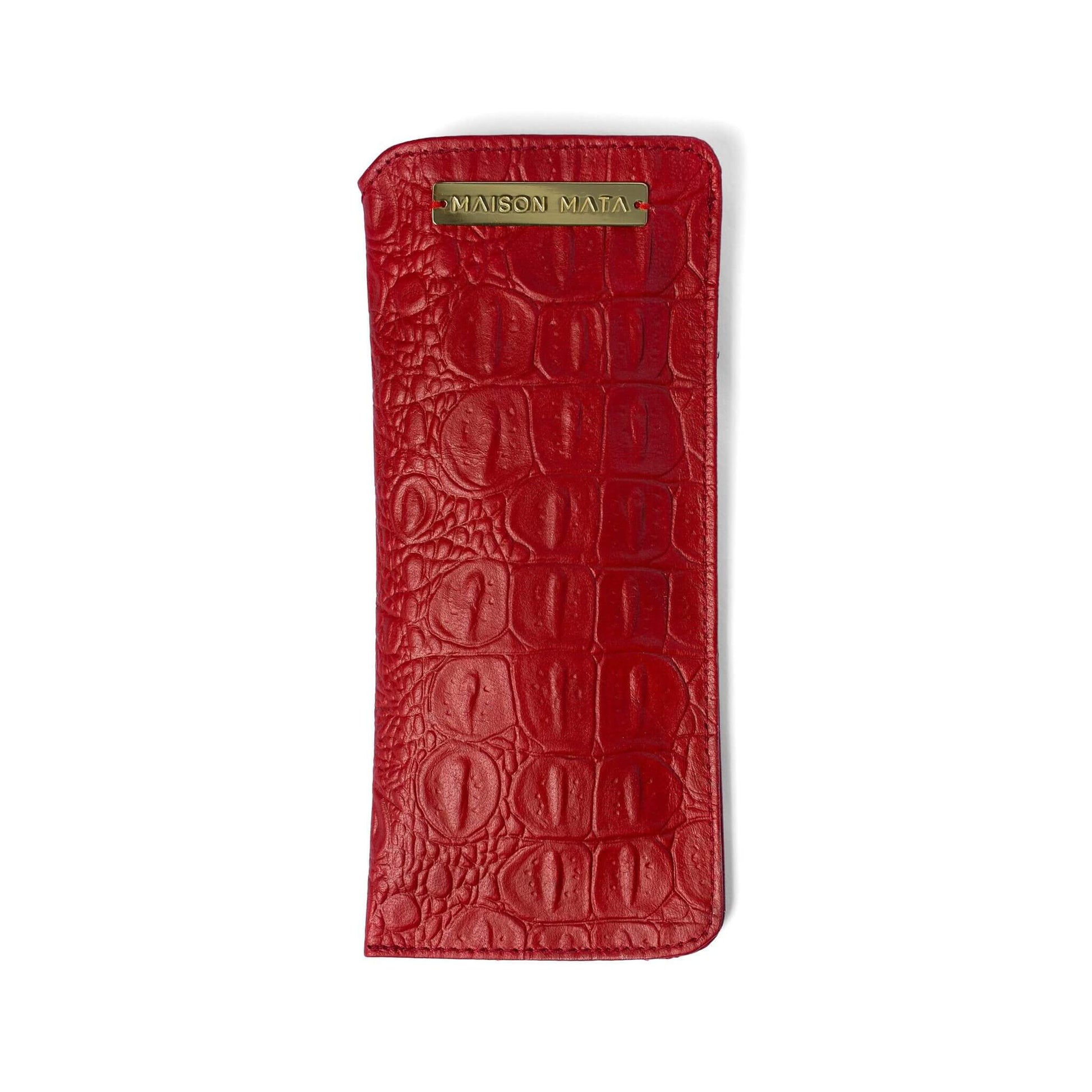 Maison Mata red croco softcase, a handmade glasses case from Bali