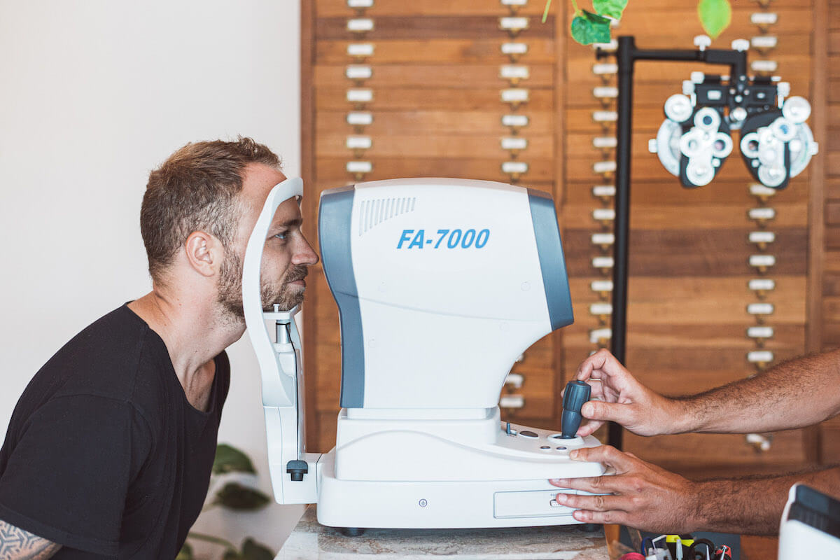 eye exam performed at Maison Mata optician in Canggu Bali