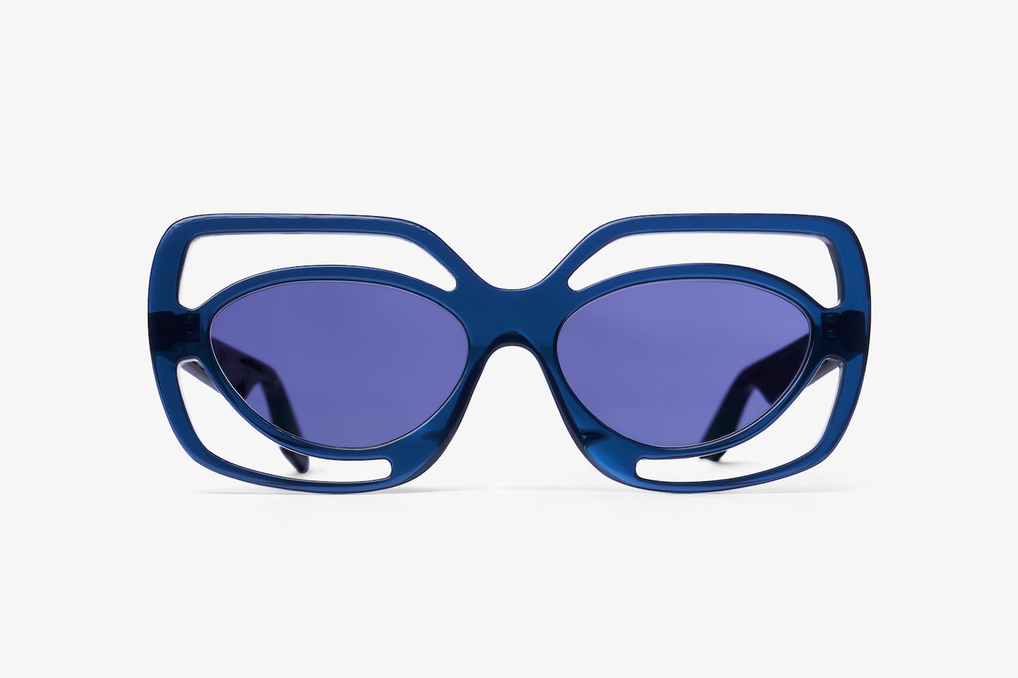 handmade oversized cut out blue sunglasses with polarized lenses – unisex – Maison Mata