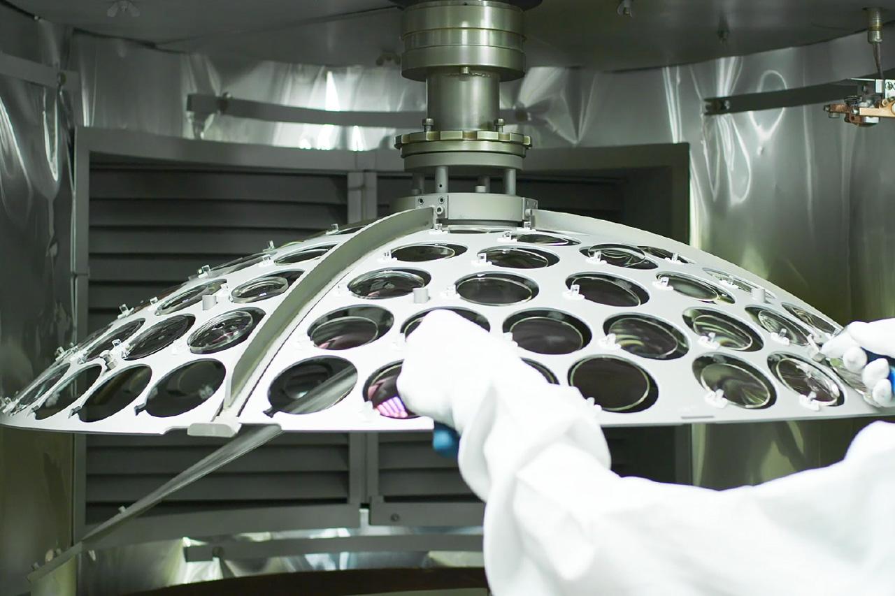 Zeiss optical lens production with premium coatings for high-definition vision, anti-reflective technology and precision correction.