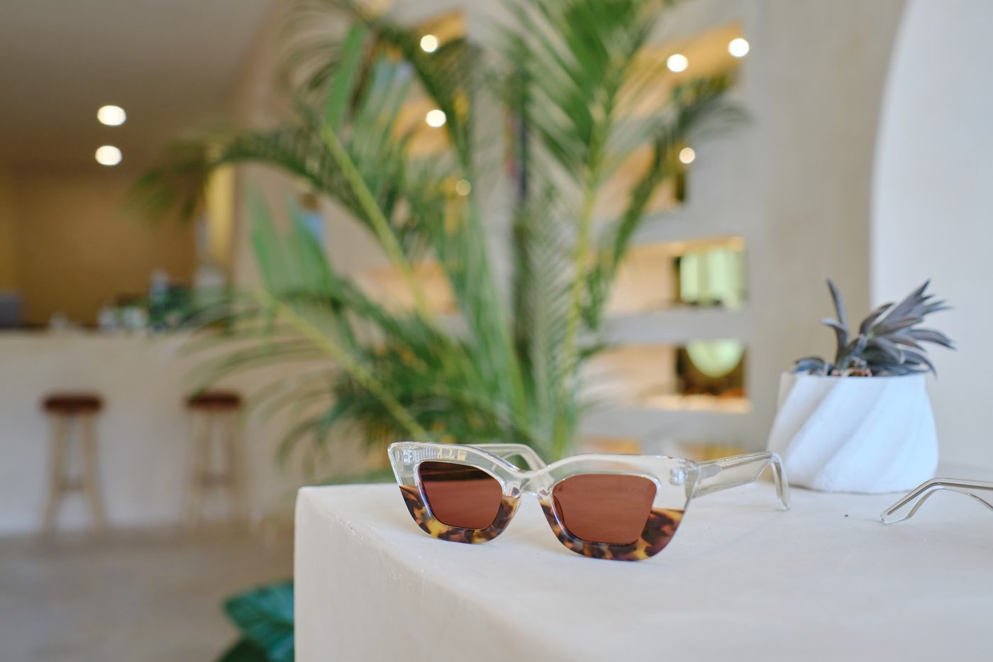 Sunglasses on display in the Sanur boutique